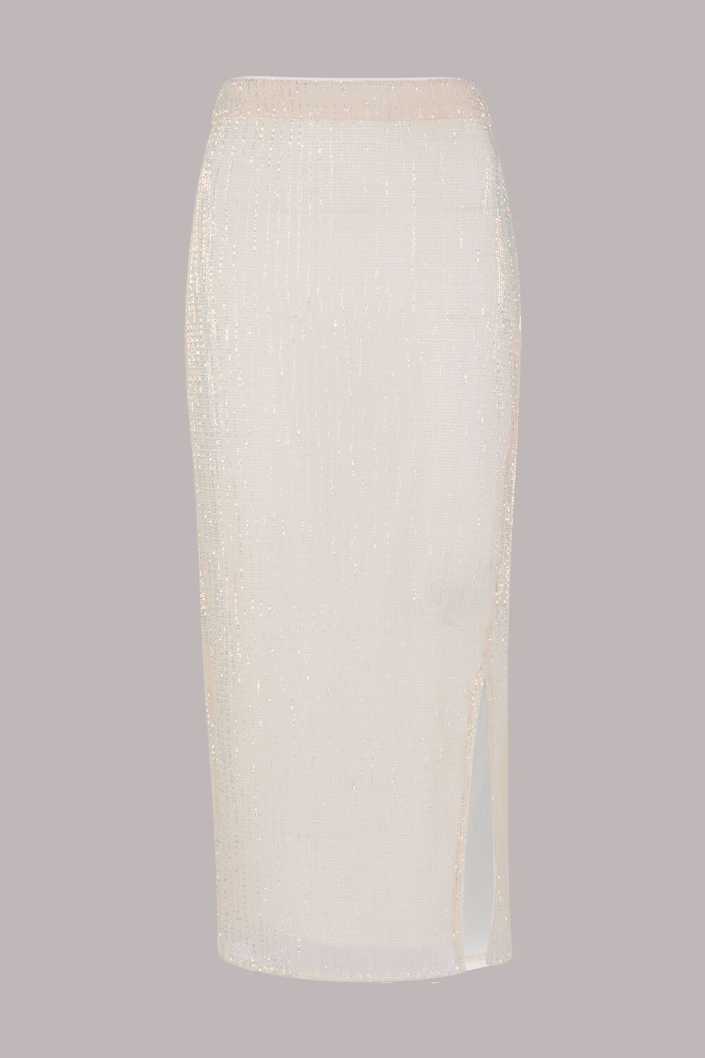 Pale Pink Sadie Sequin Column Skirt