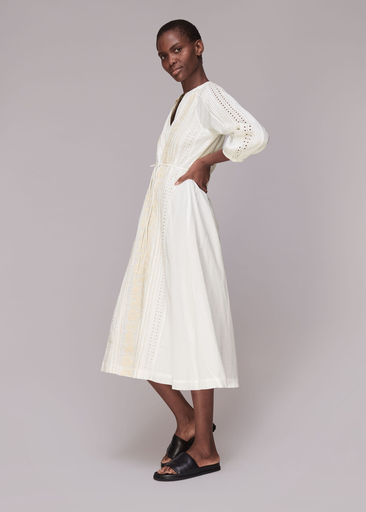 Cotton Embroidered Dress White