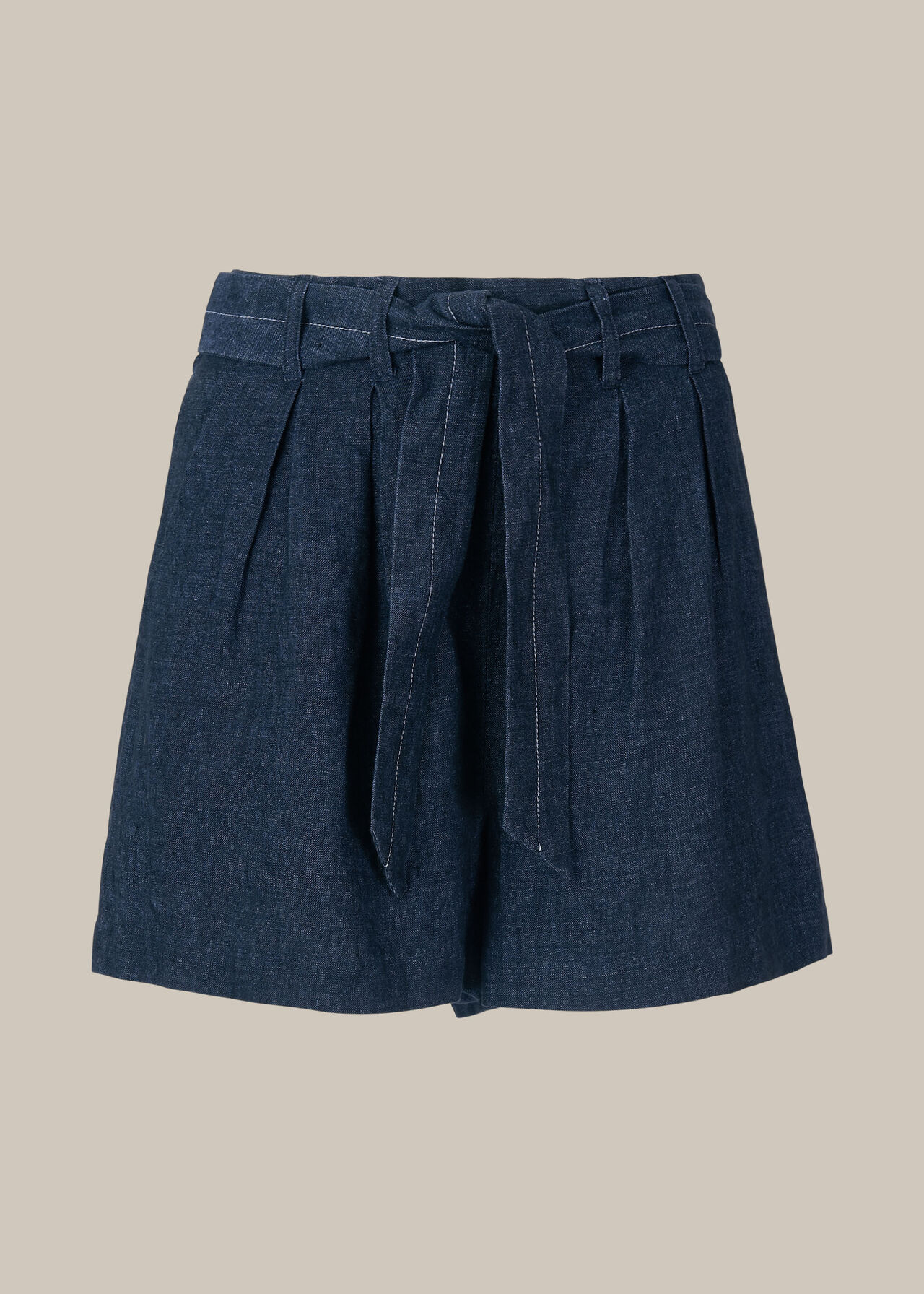 Indigo Linen Short