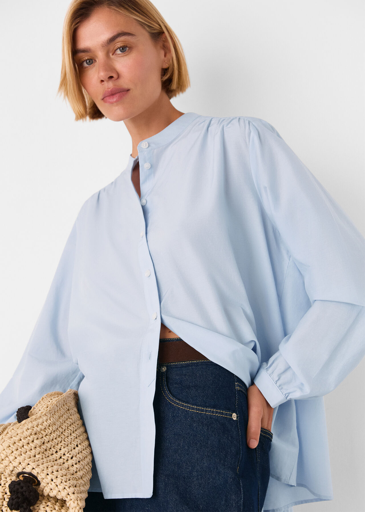Silk Cotton Trapeze Shirt