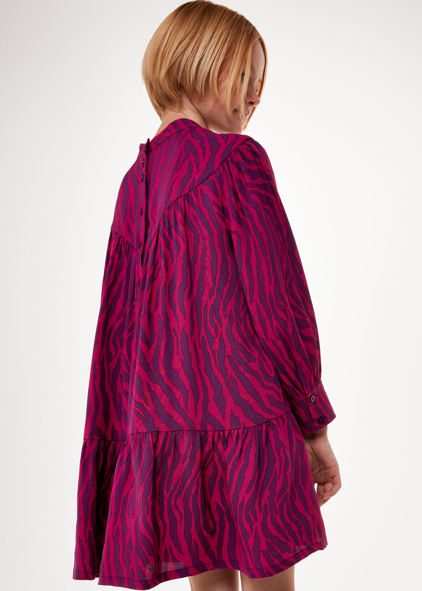 Purple Multi Zebra Stripe Collar Dress WHISTLES Whistles UK