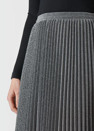 Longline Sparkle Pleated Skirt