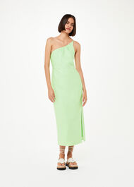 One Shoulder Linen Blend Dress