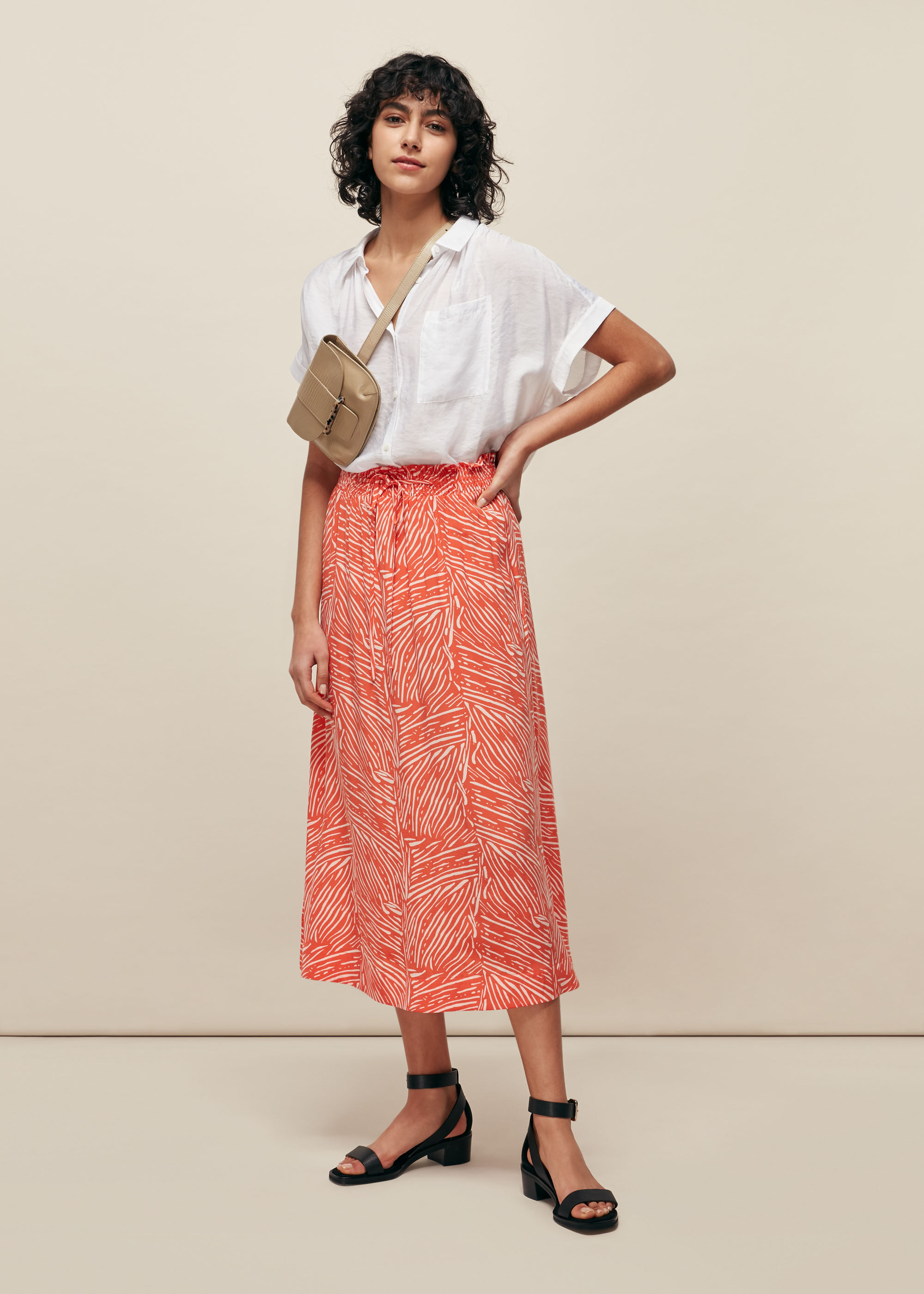 Whistles yellow pleated skirt store