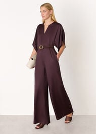 Satin Short Sleeve Jumpsuit