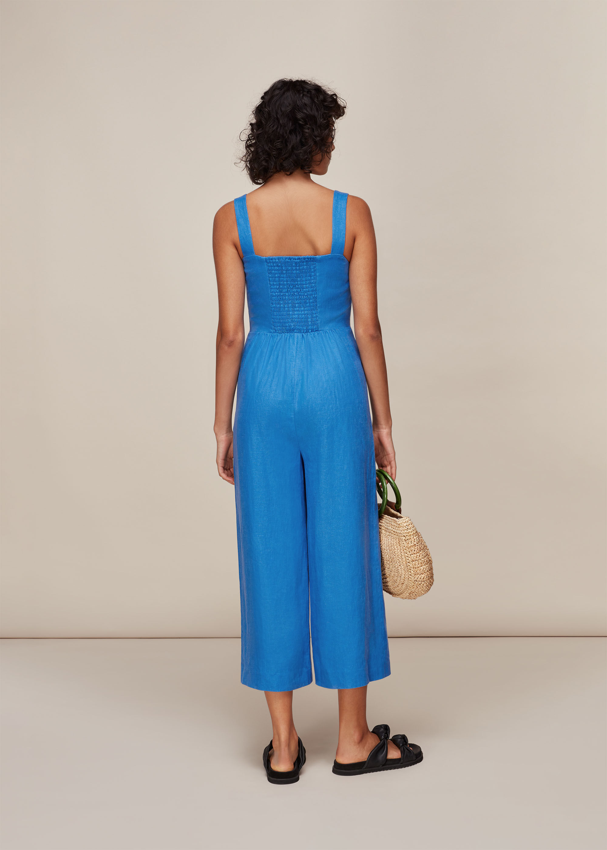 Blue Hadley Linen Jumpsuit WHISTLES