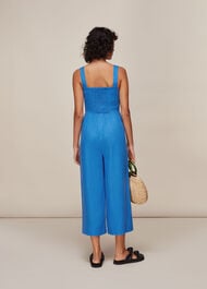 Hadley Linen Jumpsuit Blue
