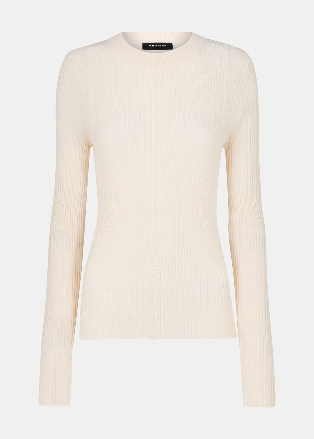 Ribbed Affect Crew Neck Knit