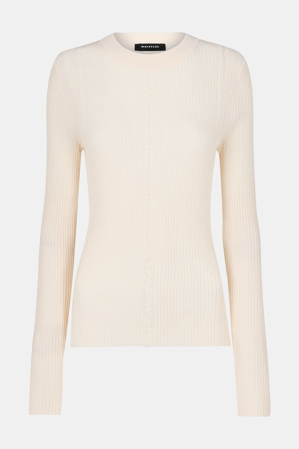 Ribbed Affect Crew Neck Knit