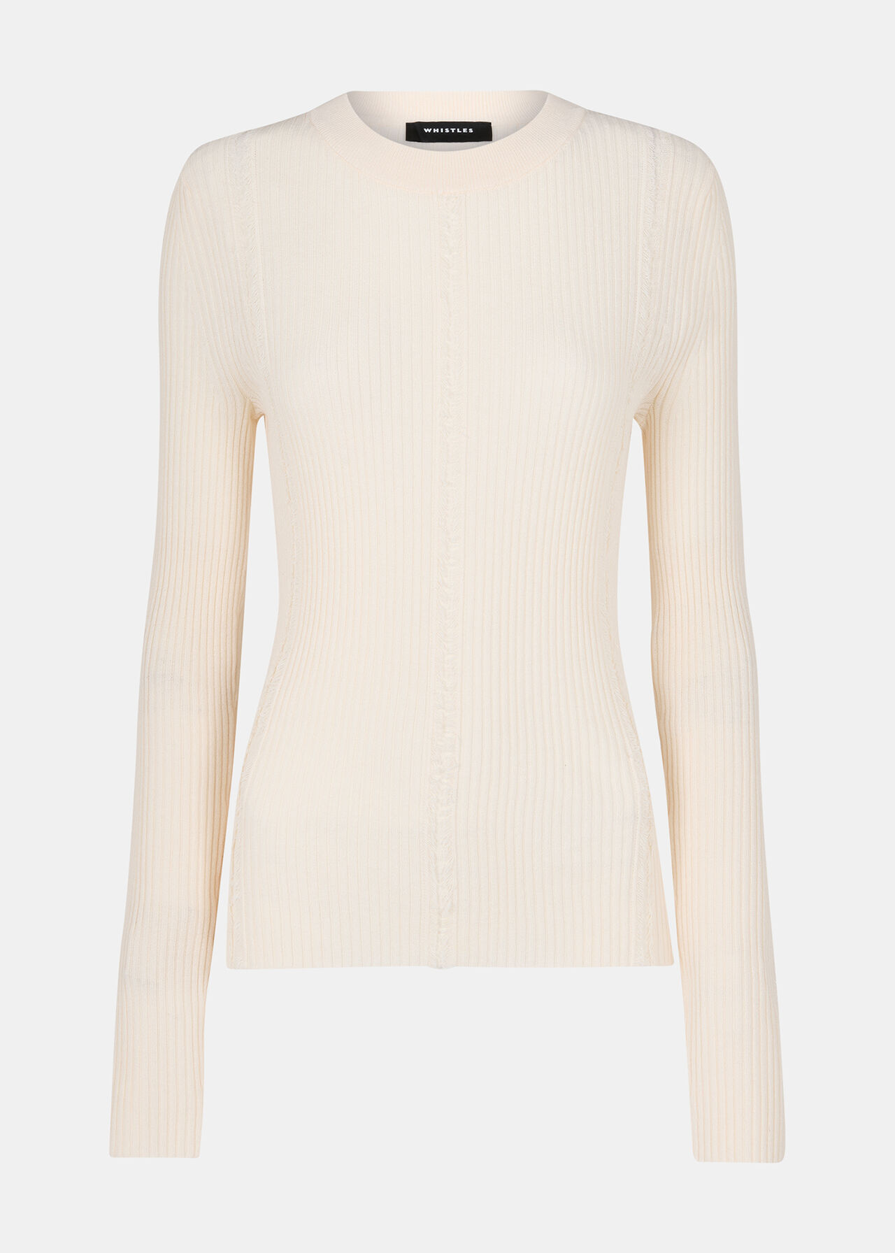 Ribbed Affect Crew Neck Knit