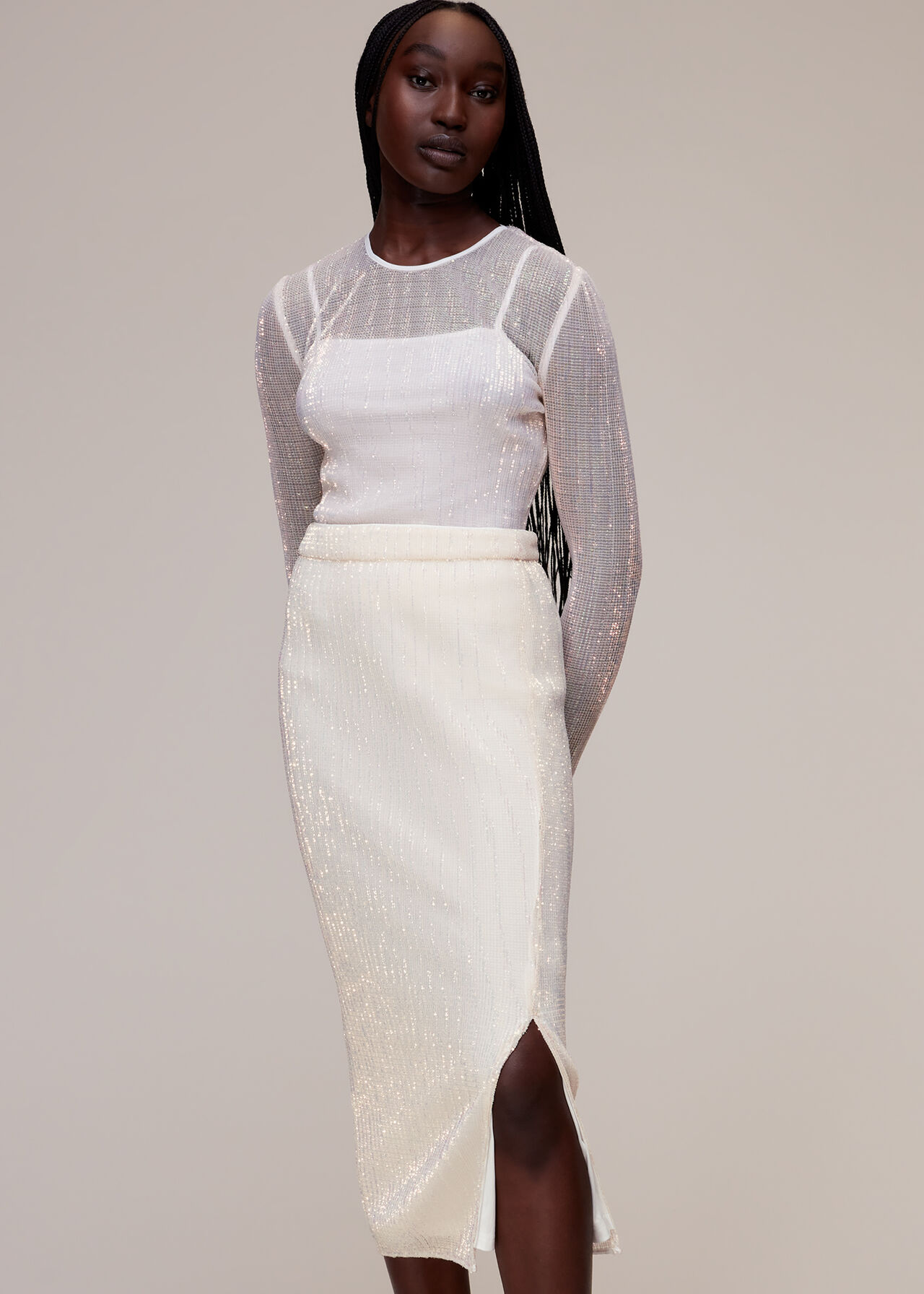 Sadie Sequin Column Skirt