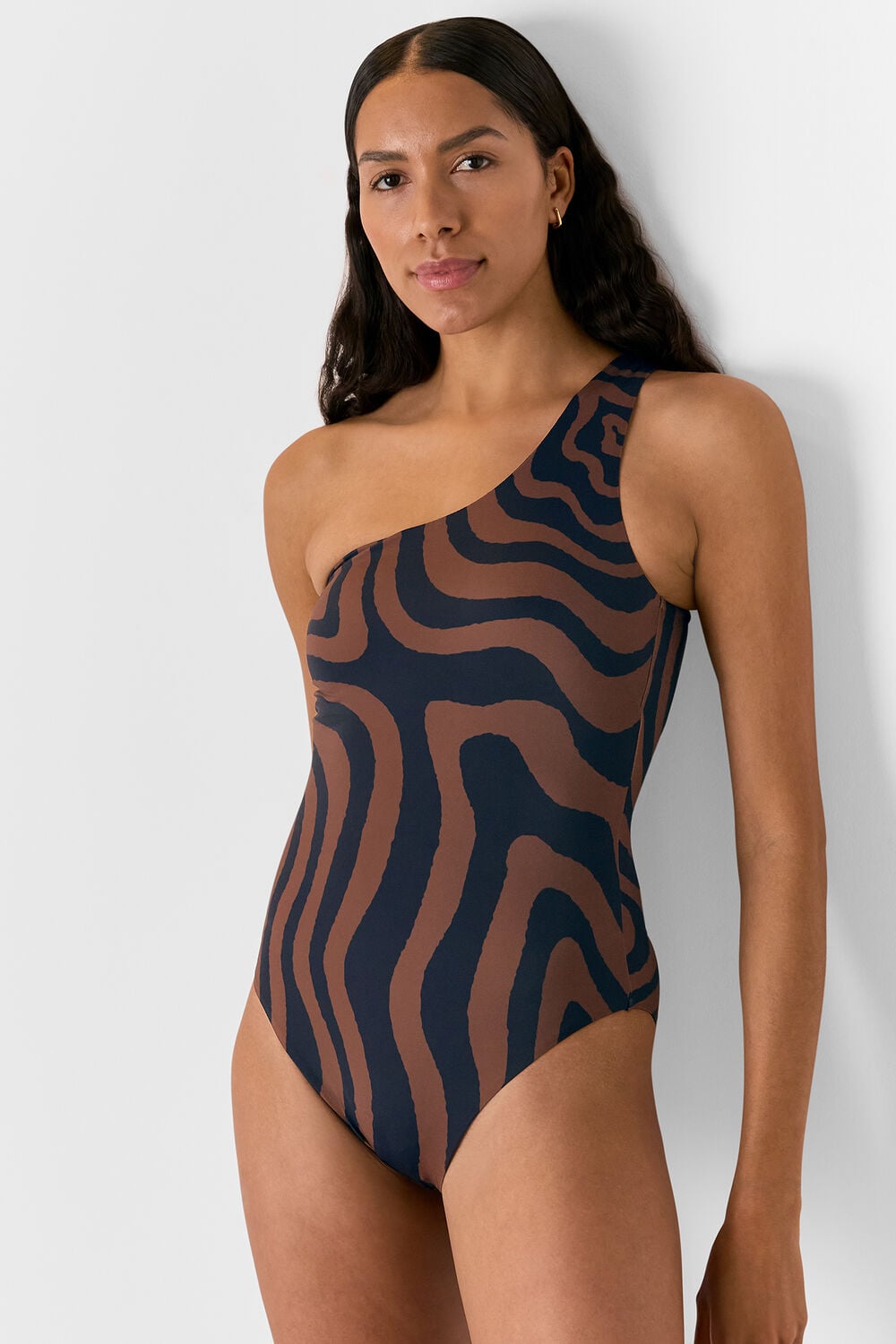 Navy Swirl Print Swimsuit