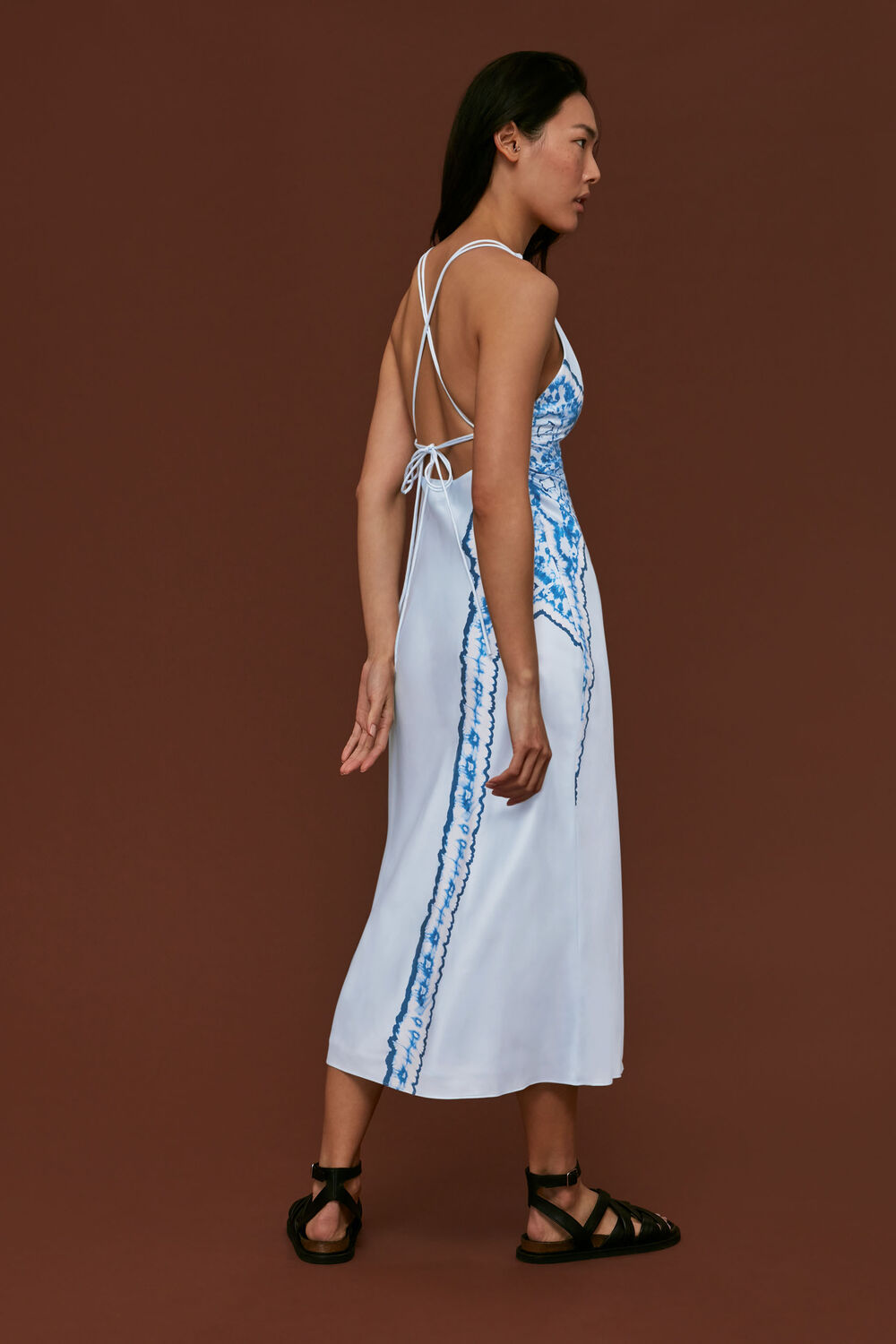 Silk Tie Dye Bias Dress
