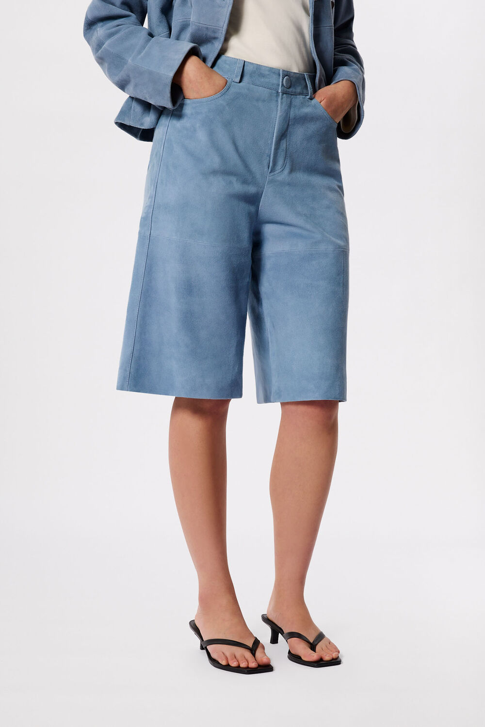 Blue Suede Longline Short