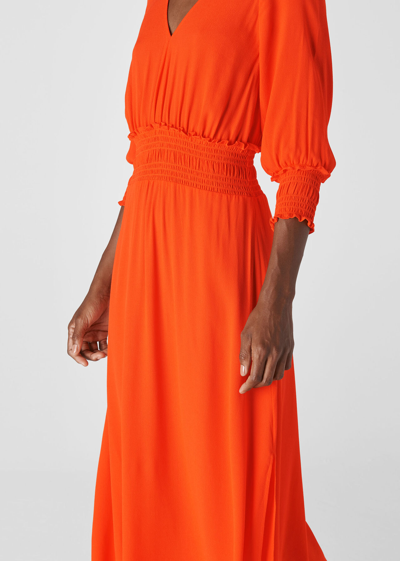 Daryl Smocked Waist Dress Flame
