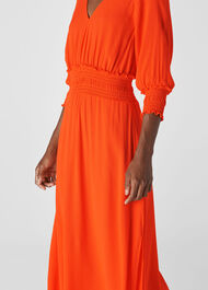 Daryl Smocked Waist Dress Flame