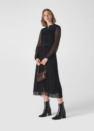 Bethany Belted Midi Dress Black