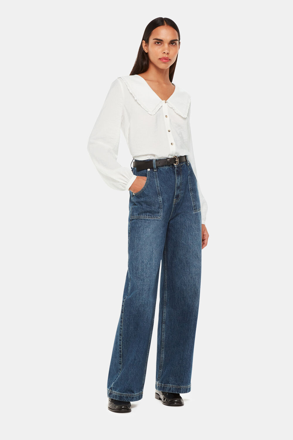 Oversized Collar Detail Top