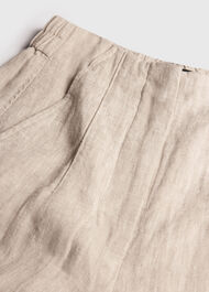 Petite Linen Barrel Leg Trouser