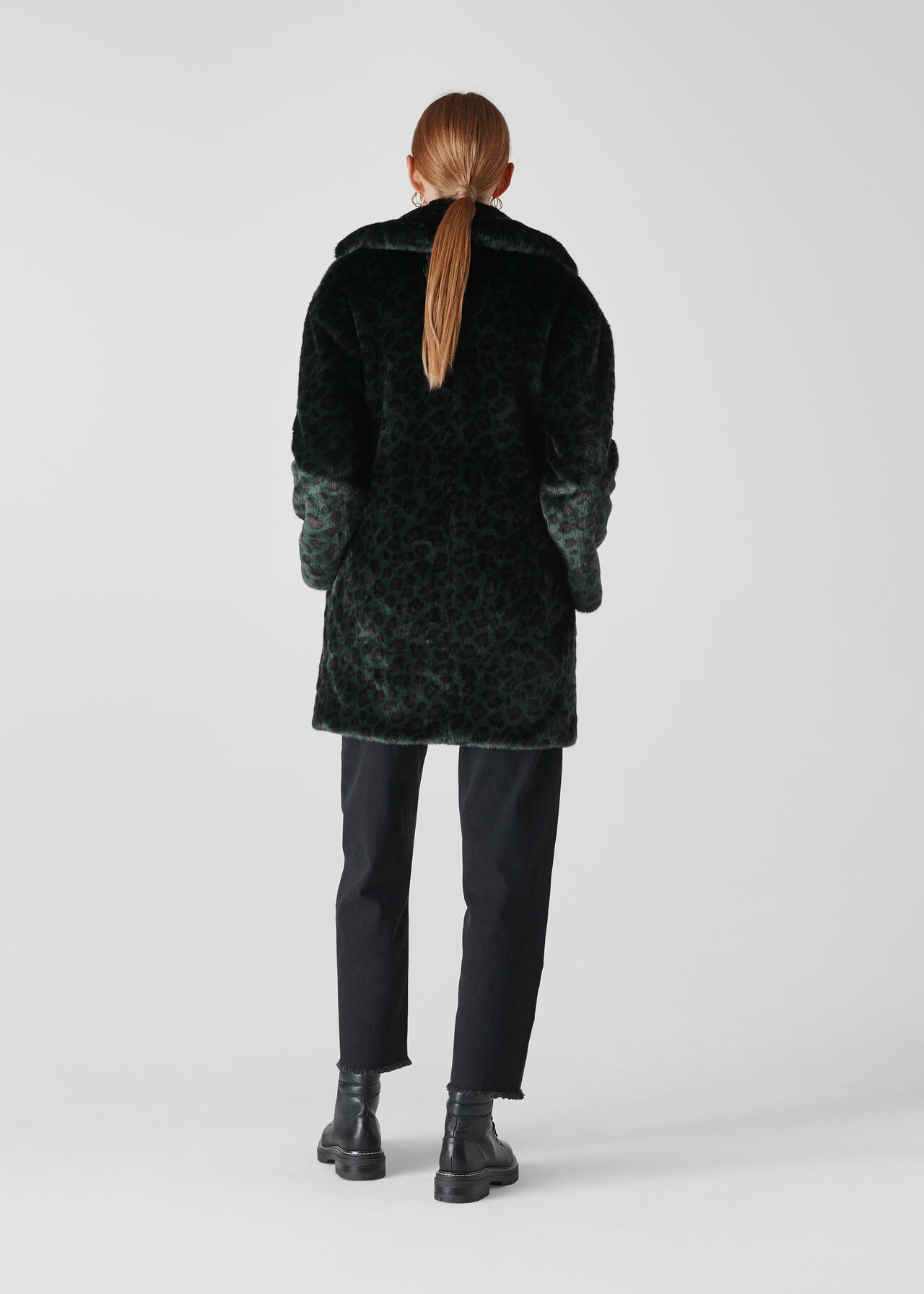 Green/Multi Frankie Faux Fur Animal Coat | WHISTLES