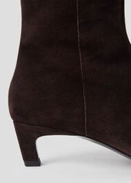 Kitten Heel Suede Ankle Boot