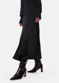 Diamond Jacquard Midi Skirt