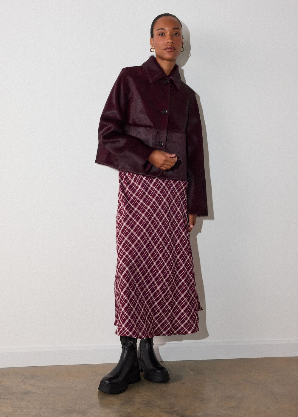 Check Midi Shirt Dress