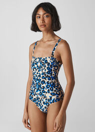 Animal Print Swimsuit Blue/Multi