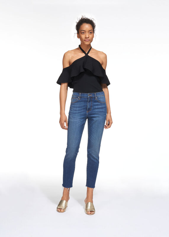 Frill Halter Neck Knit