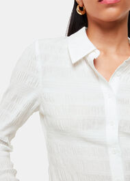 Plisse Button Front Shirt