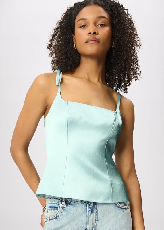 Pale Blue Satin Cami Top