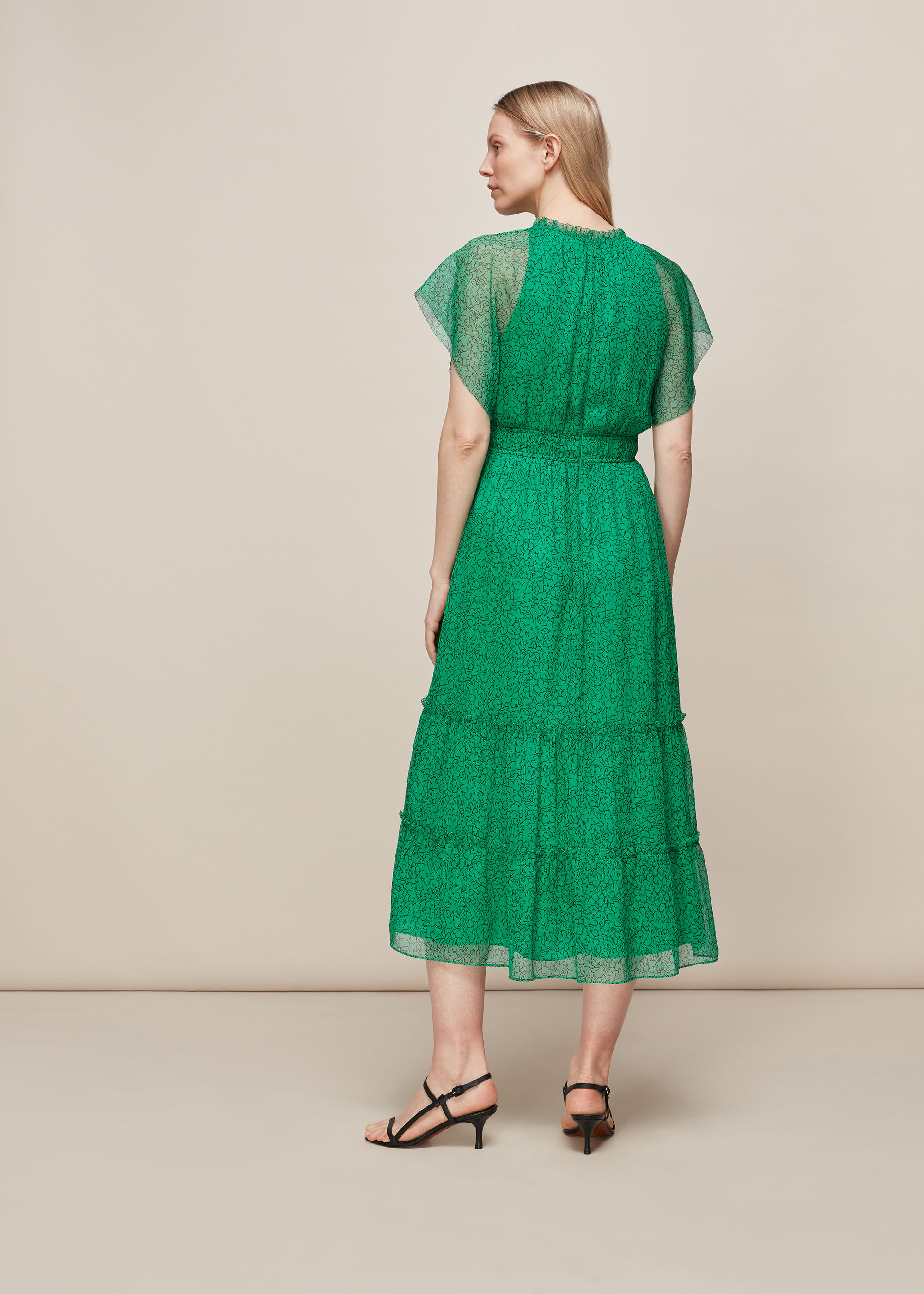 Whistles green midi hotsell dress