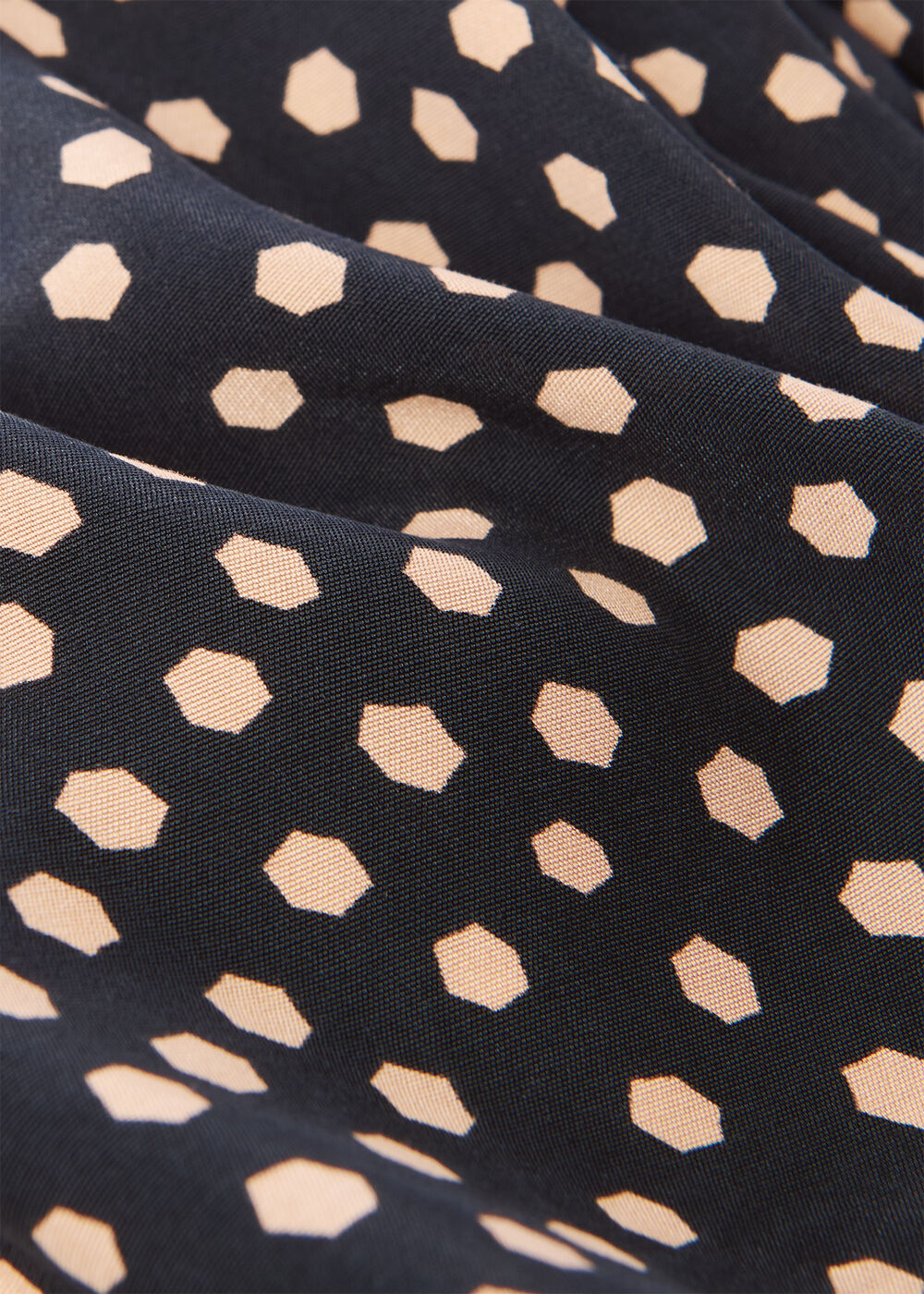 Spot Shirred Cuff Blouse