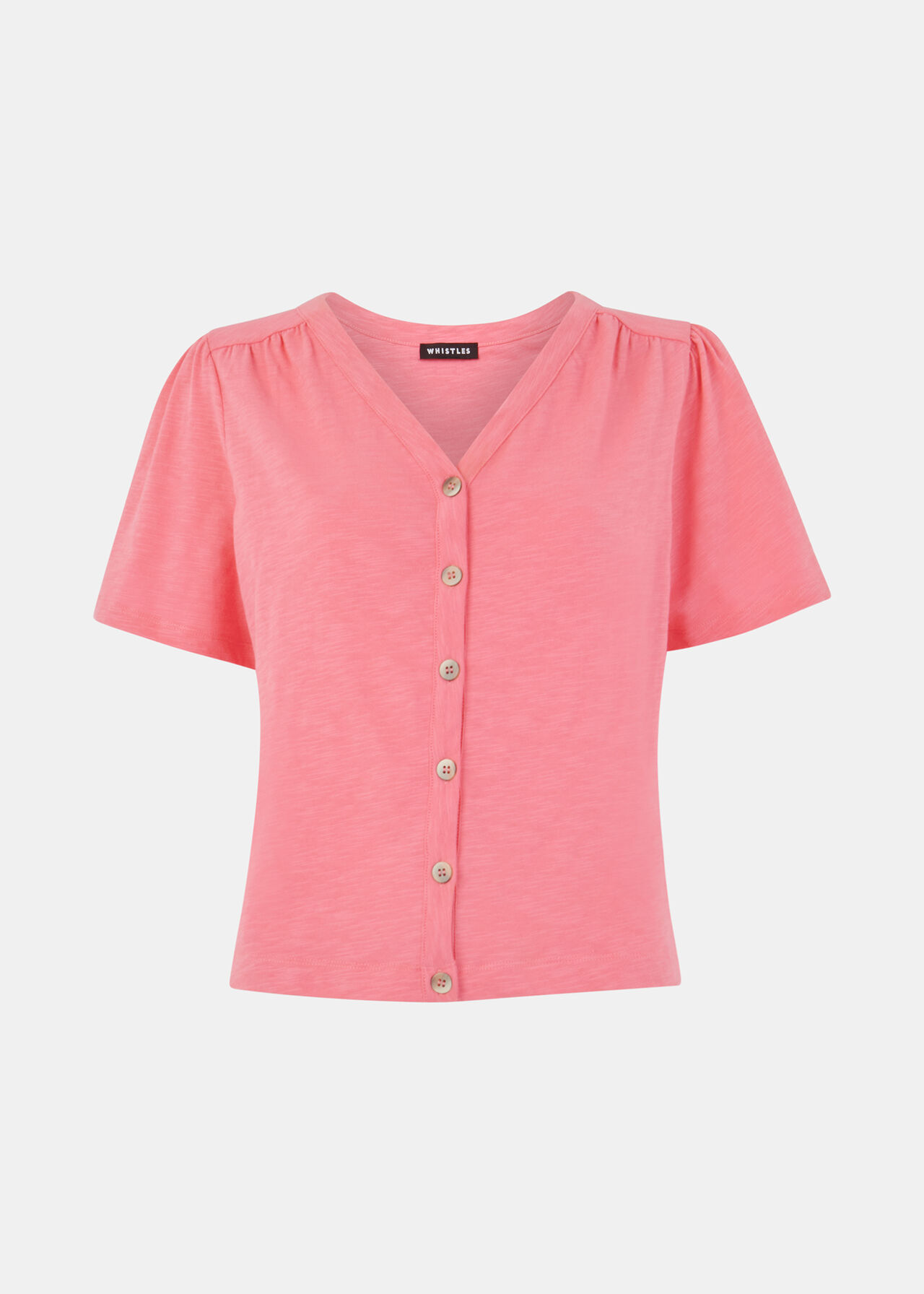 Maeve V-Neck Button Front Tee
