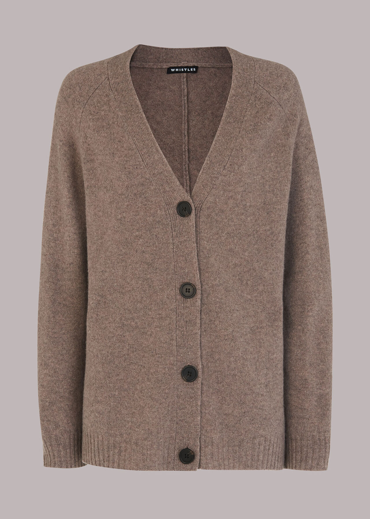 Grey Long Line Pocket Wool Cardigan, WHISTLES
