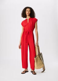 Petite Sleeveless Drawstring Jumpsuit