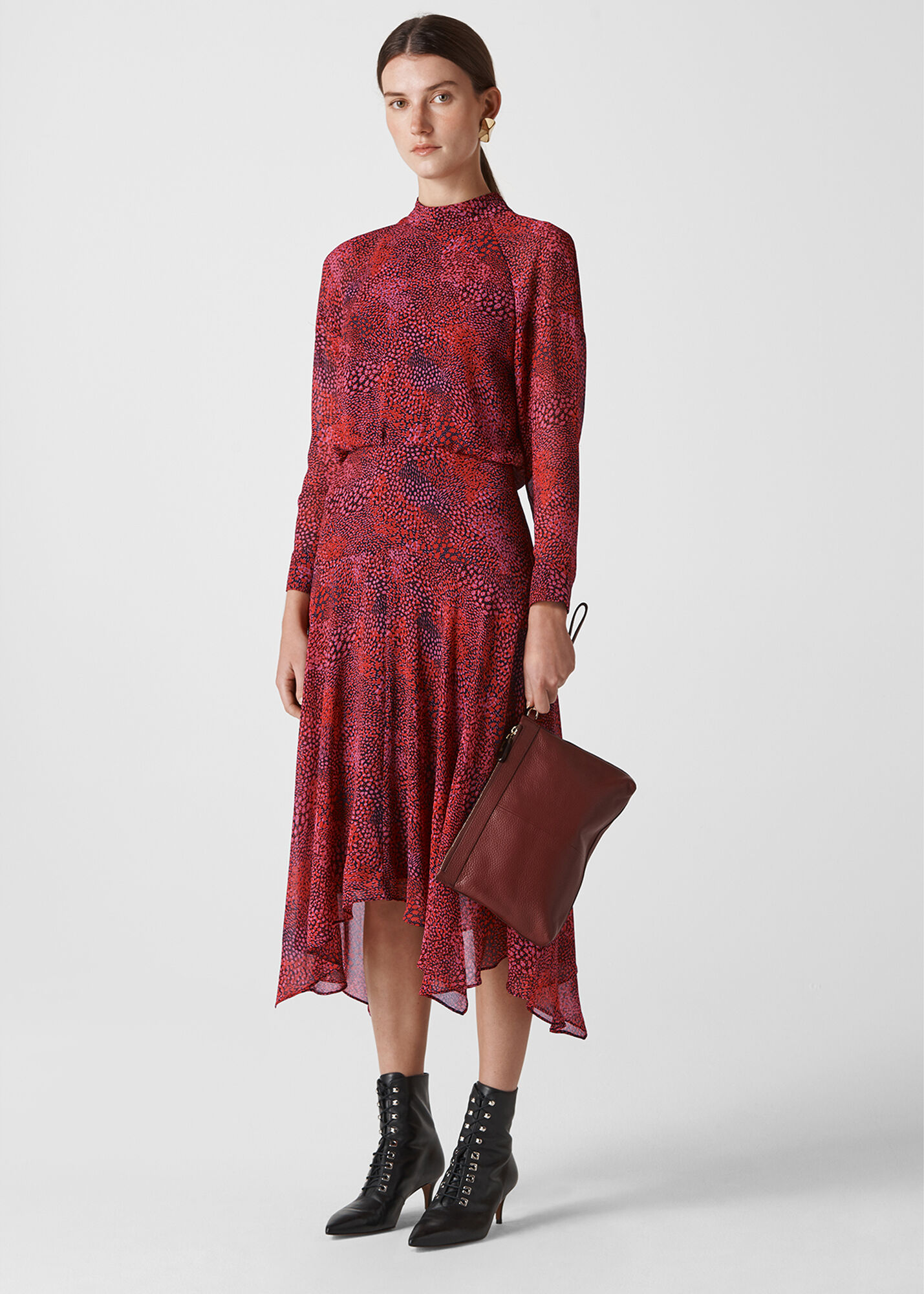 Pink Multi Abstract Animal Carlotta Dress WHISTLES Whistles AU