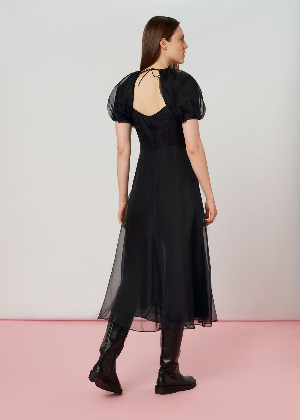 Organza Puff Sleeve Dress
