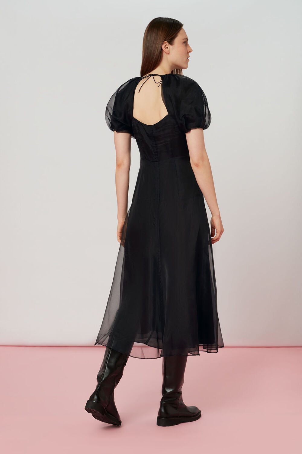 Organza Puff Sleeve Dress