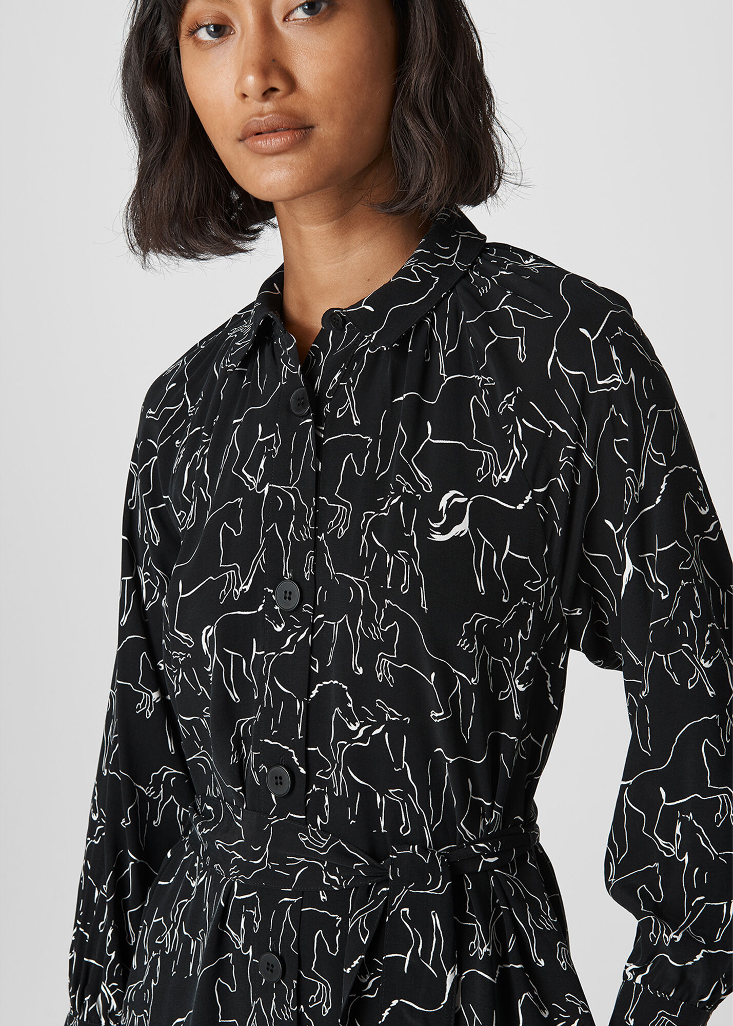 Whistles crane print shirt dress best sale