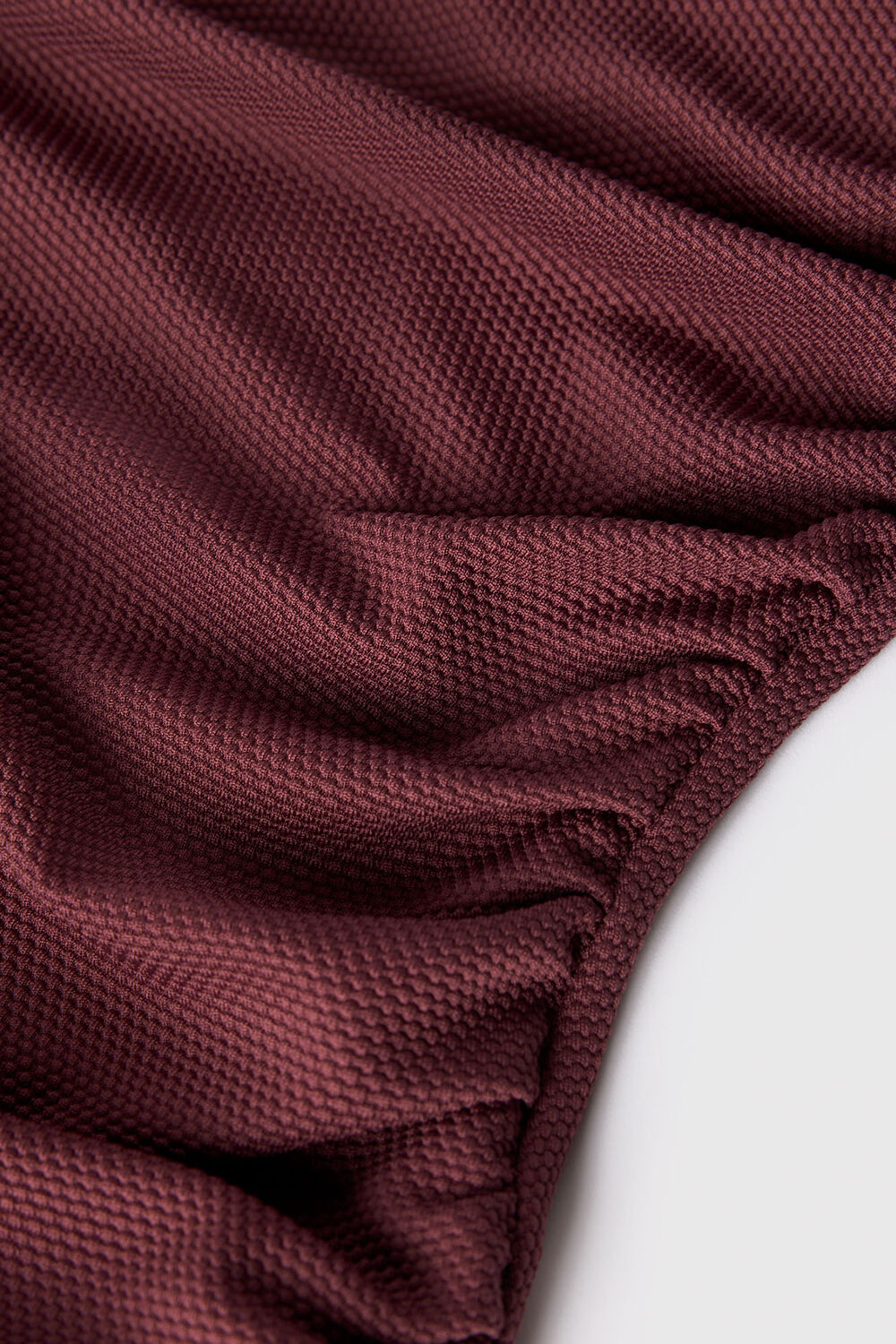 Plum Textured One Shoulder Swimsuit