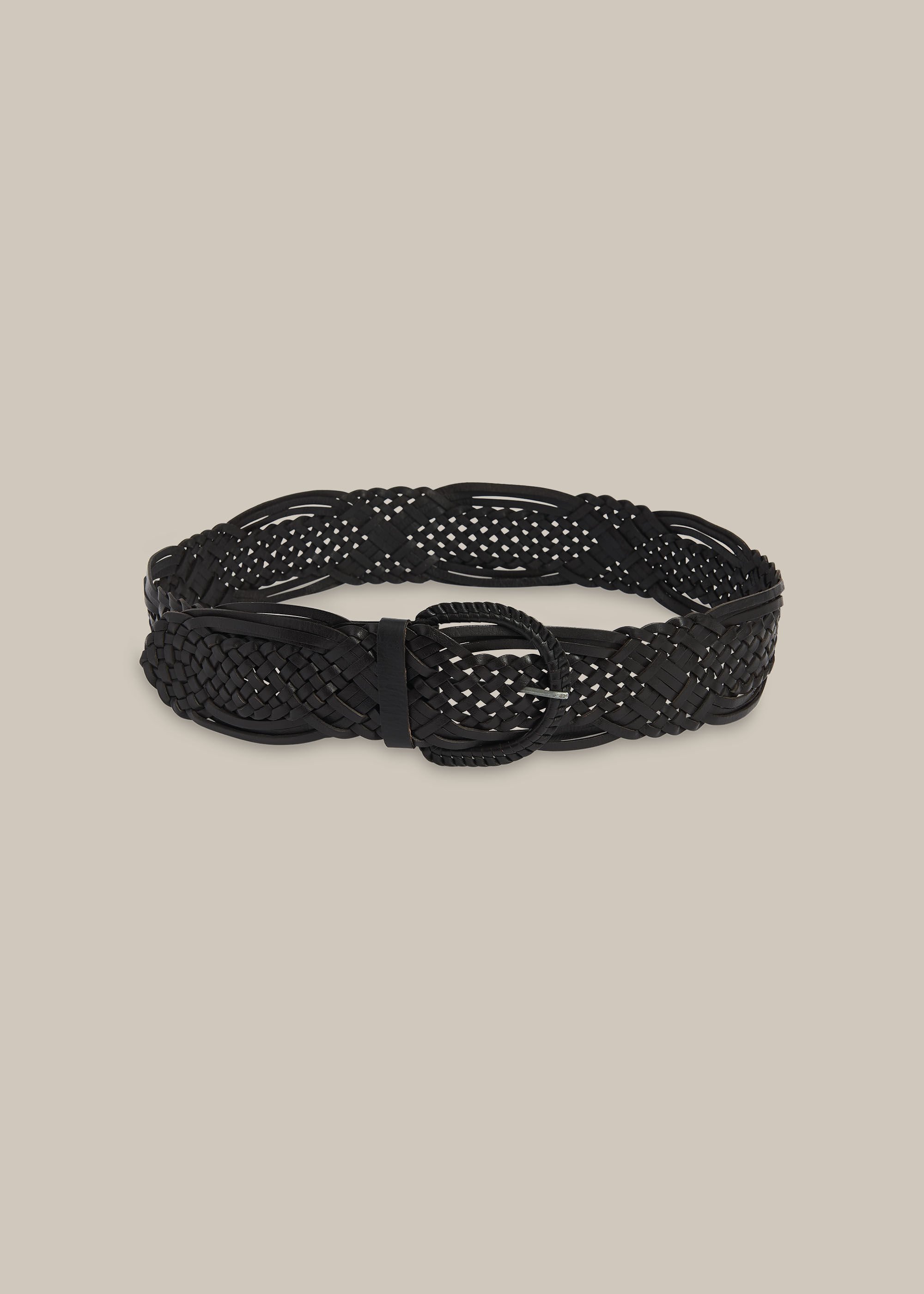 Black Wide Woven Belt WHISTLES