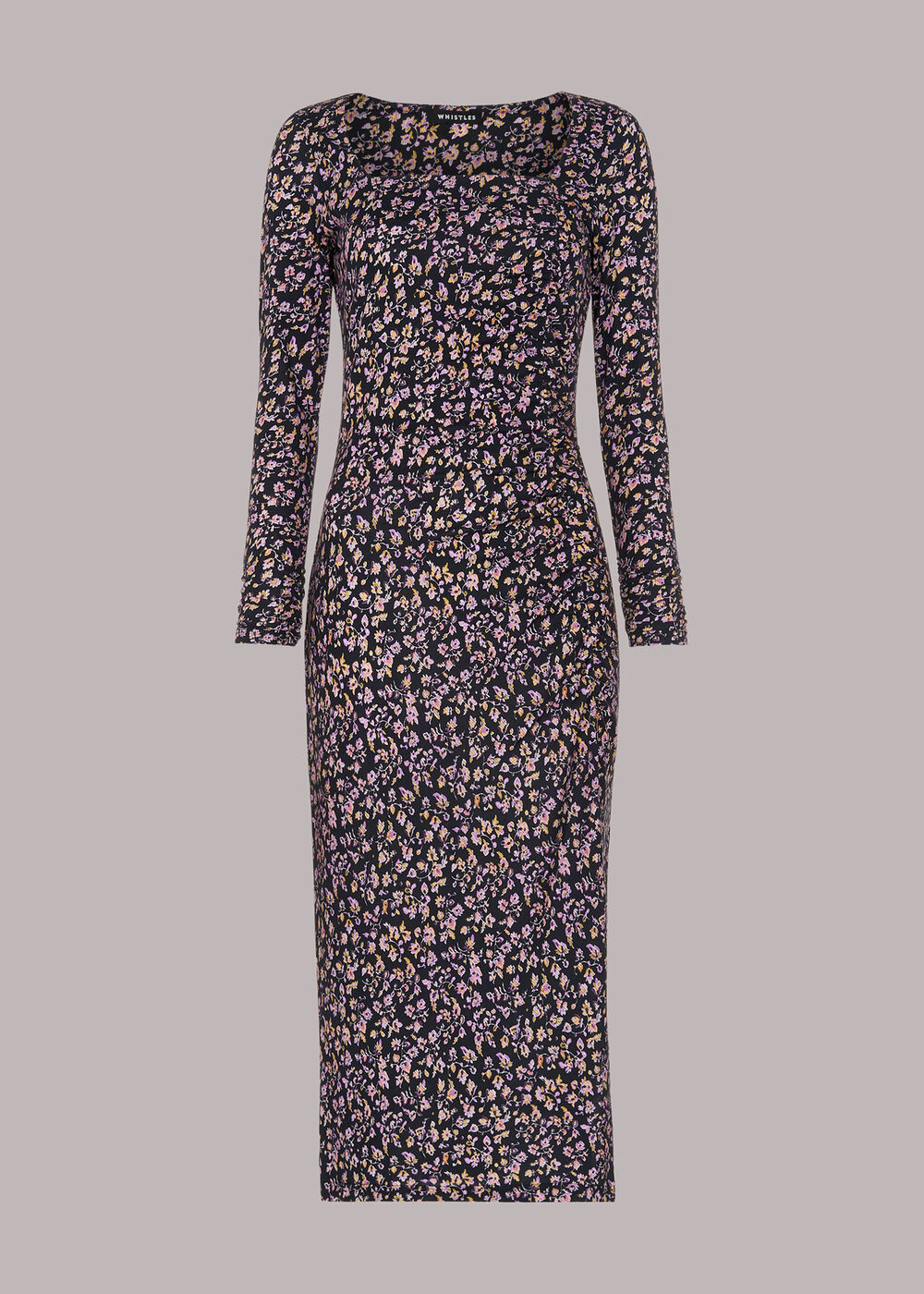 Trailing Floral Jersey Dress
