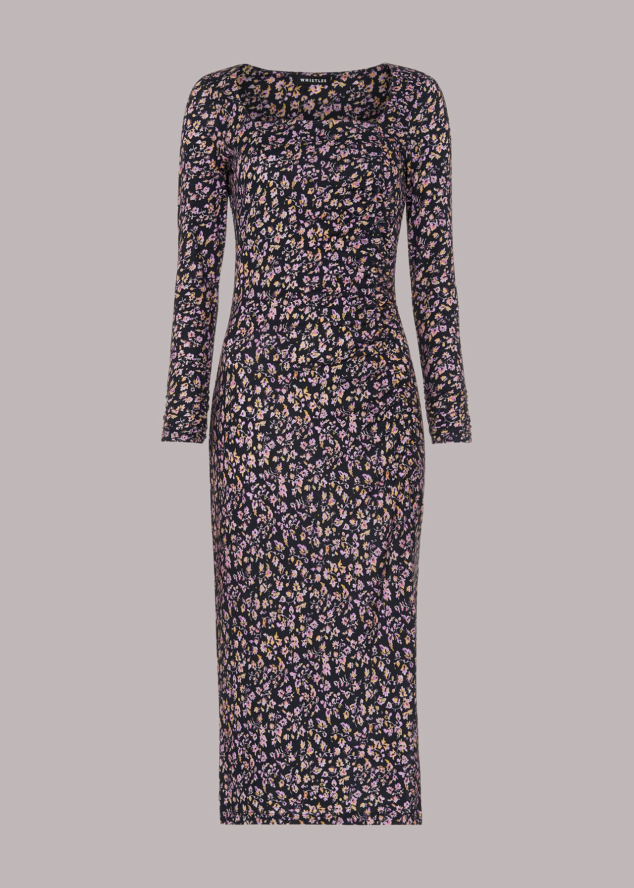 Trailing Floral Jersey Dress