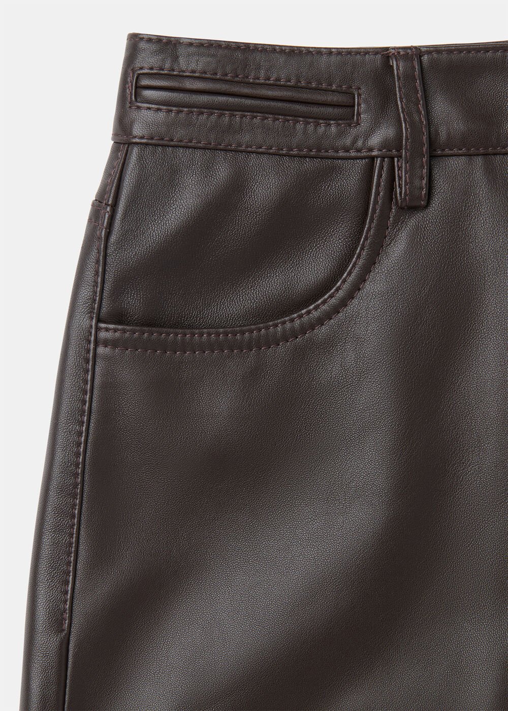 Leather Barrel Leg Trouser