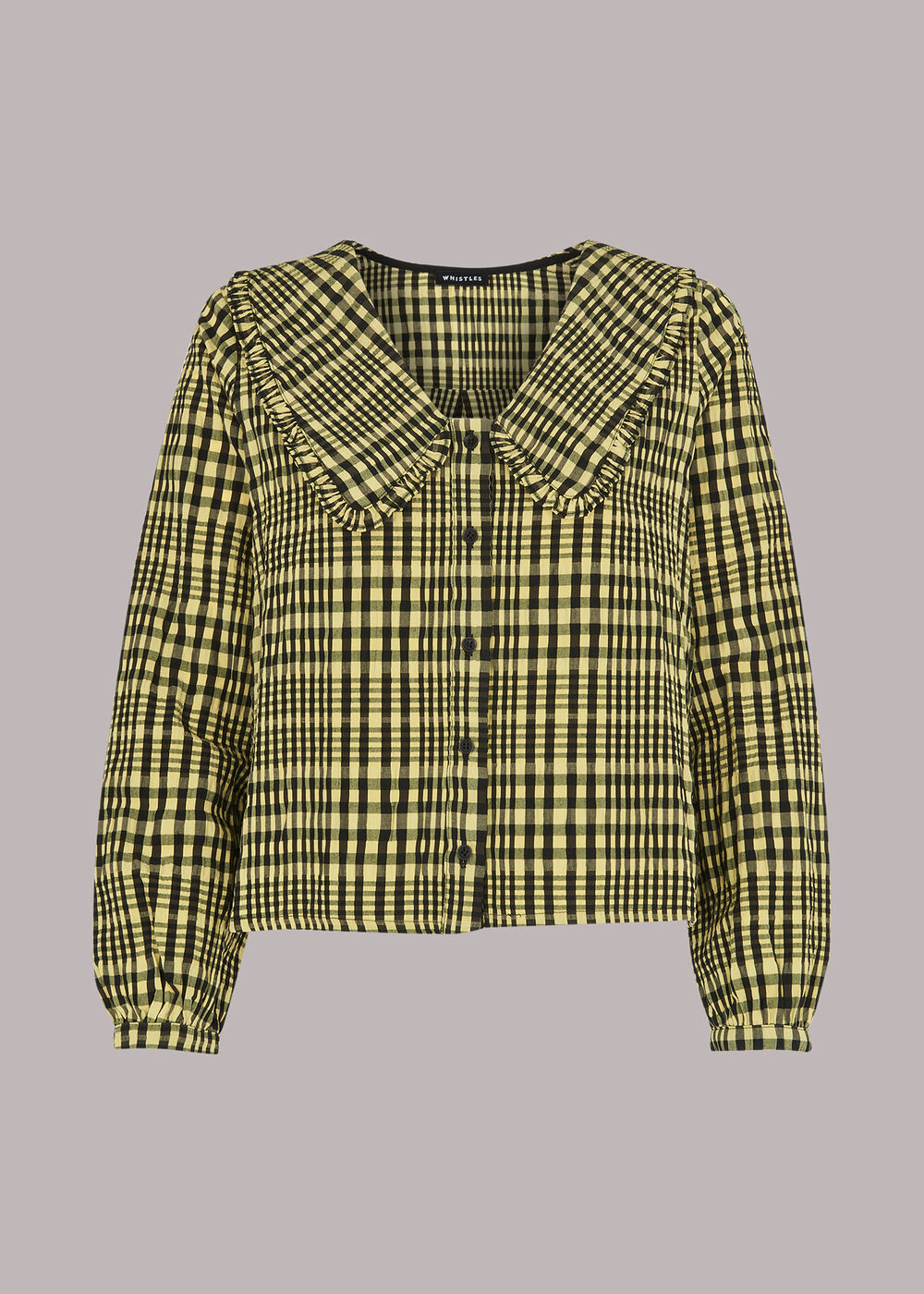 Masie Collar Detail Check Top