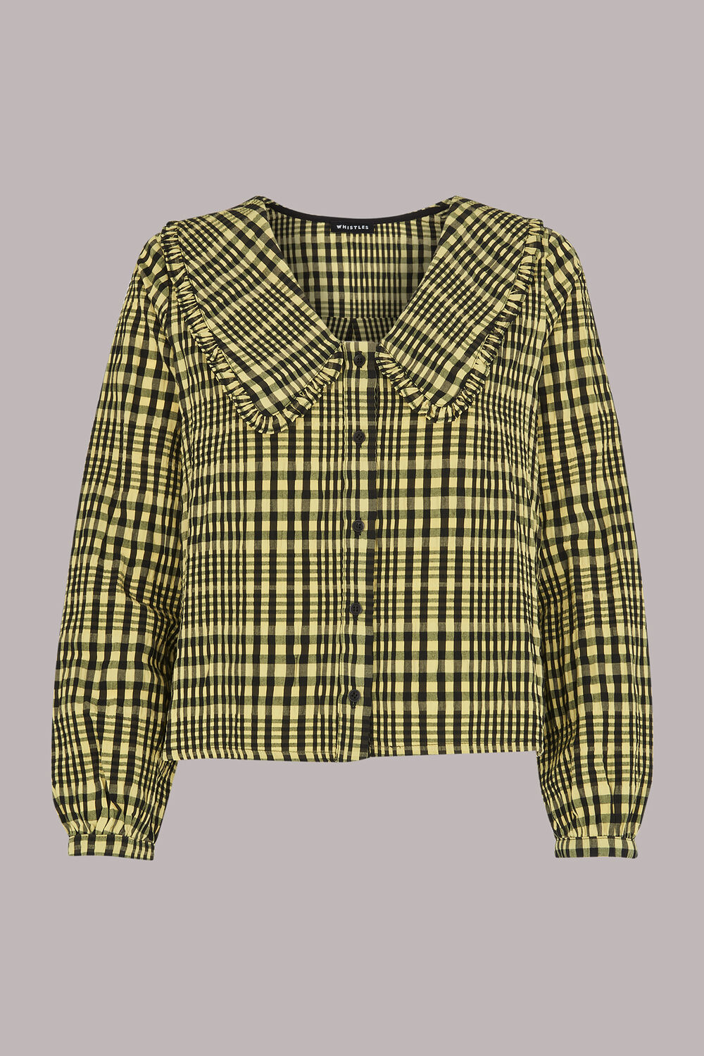Multicolour Masie Collar Detail Check Top