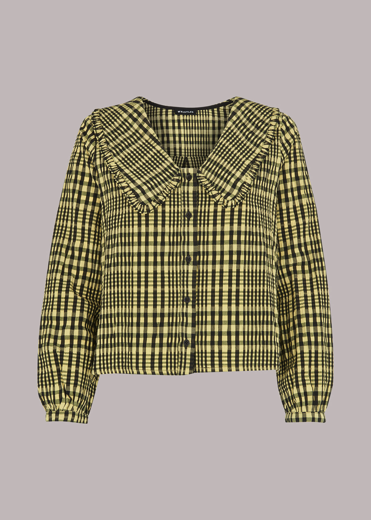 Masie Collar Detail Check Top