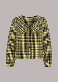 Masie Collar Detail Check Top