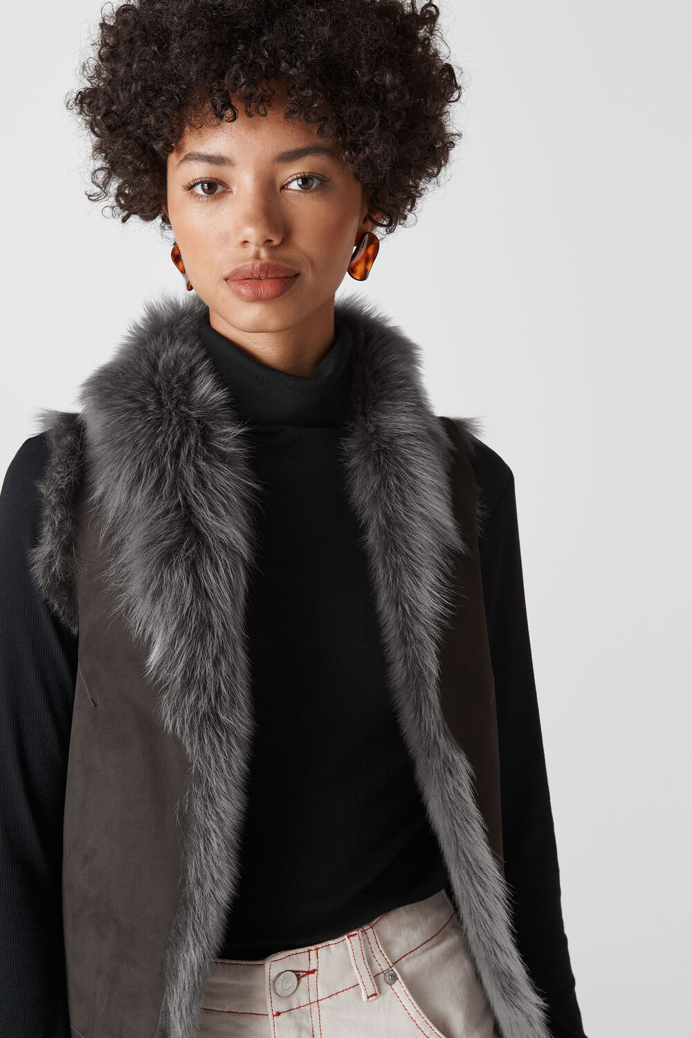 Sheepskin Reversible Gilet Grey